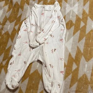 Carter's White and Pink Footed One Piece